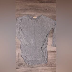 Michael Kors Size Medium Gray Knot Sweater Side Zipper Accents